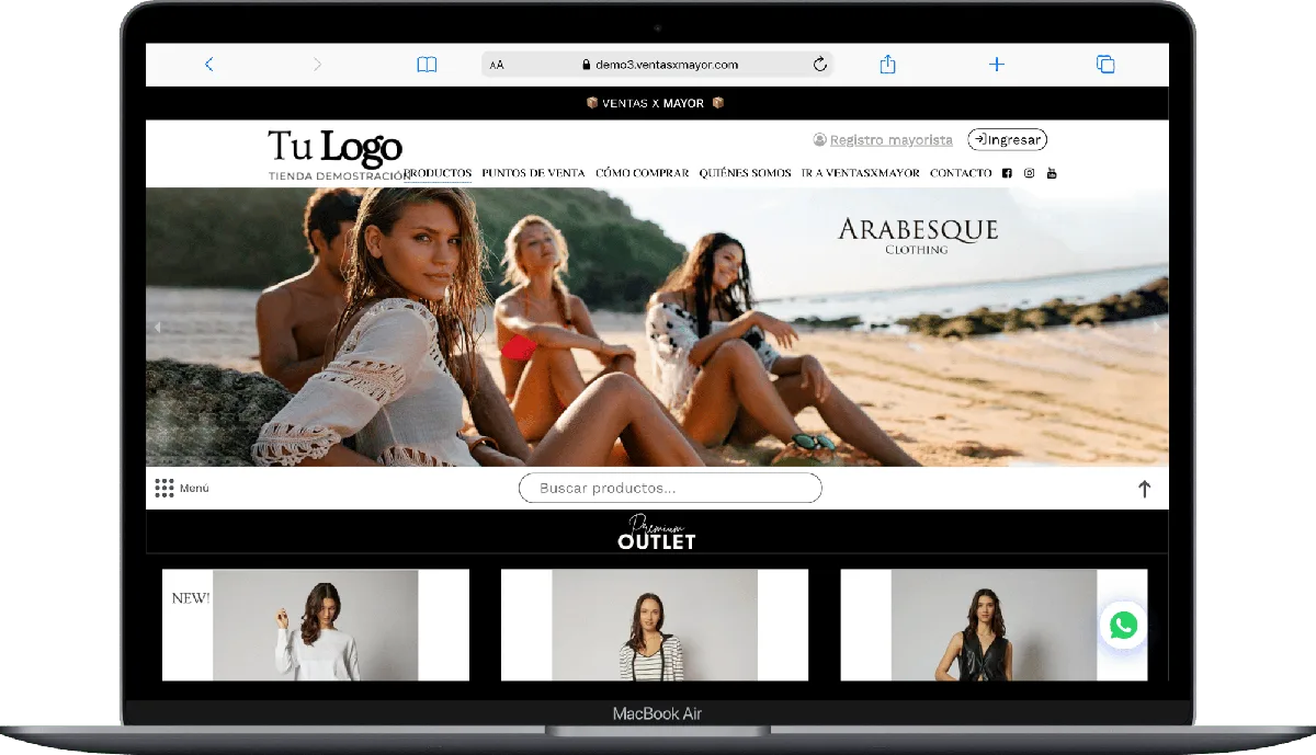 Vista de la plataforma VentasxMayor en escritorio mostrando el catálogo B2B