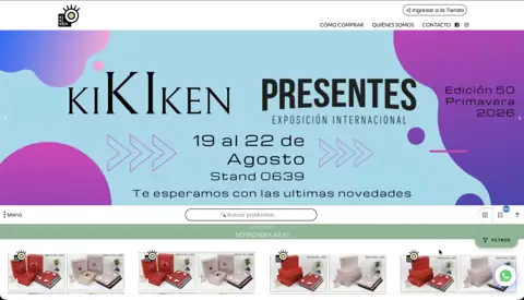 Tienda mayorista de packaging y cajas de regalo Kikiken, creada con VentasxMayor