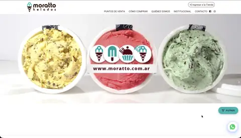 Tienda mayorista de helados Moratto, creada con VentasxMayor