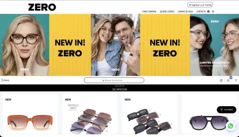 Tienda mayorista de óptica y anteojos Zero, creada con VentasxMayor