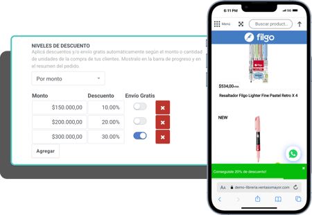 Sistema de descuentos automáticos y condiciones personalizadas por cliente