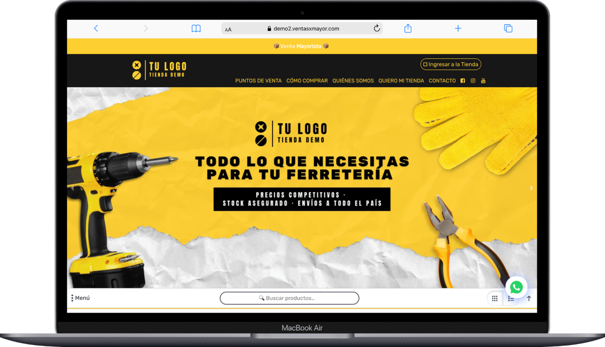 Tienda demo de ferreteria mayorista hecha con ventasxmayor.com.co