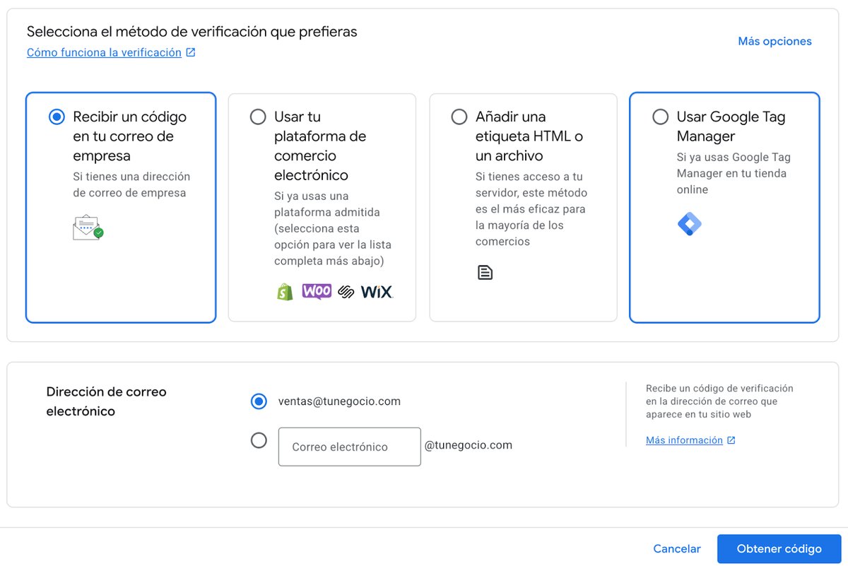 Confirmar tienda online en Google Merchant Center