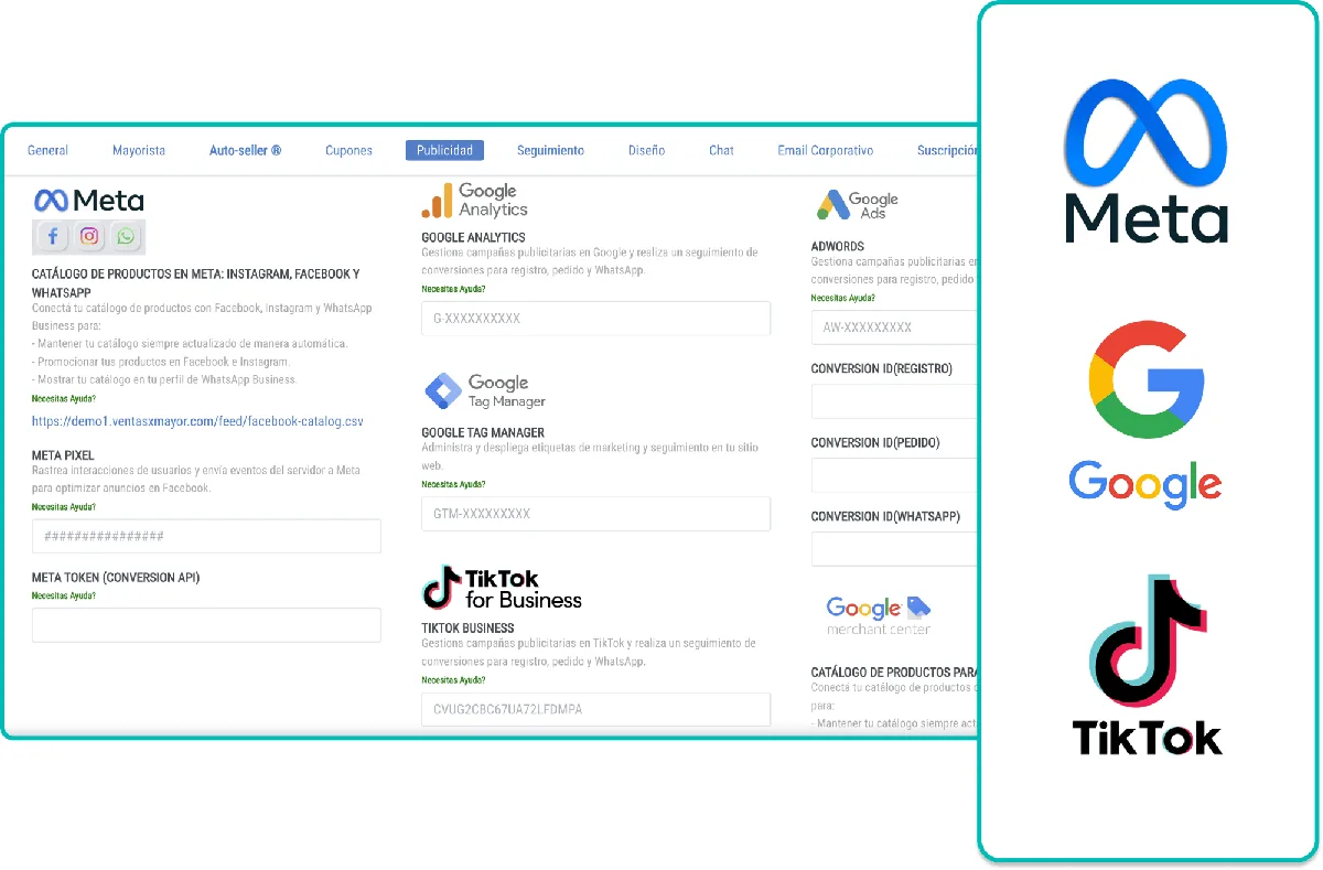 Publicidad Ads y Métricas en Meta, Google y Tik Tok